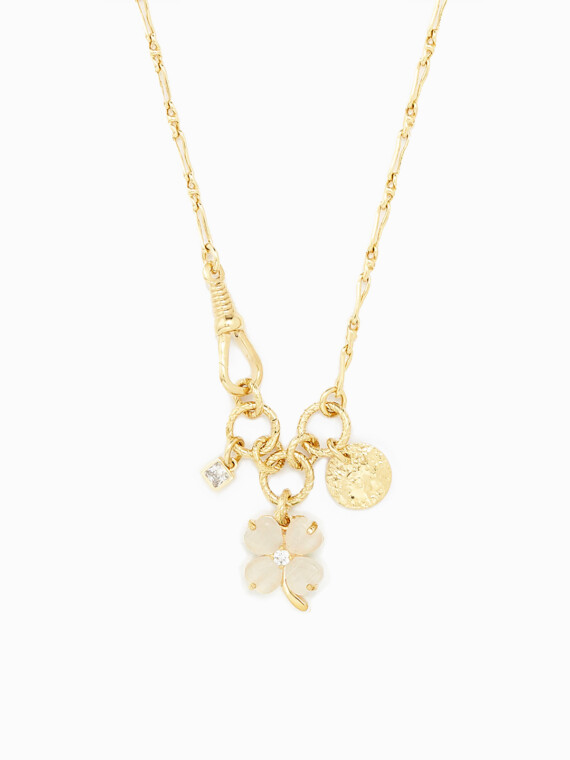 Collier trefle blanc serenity