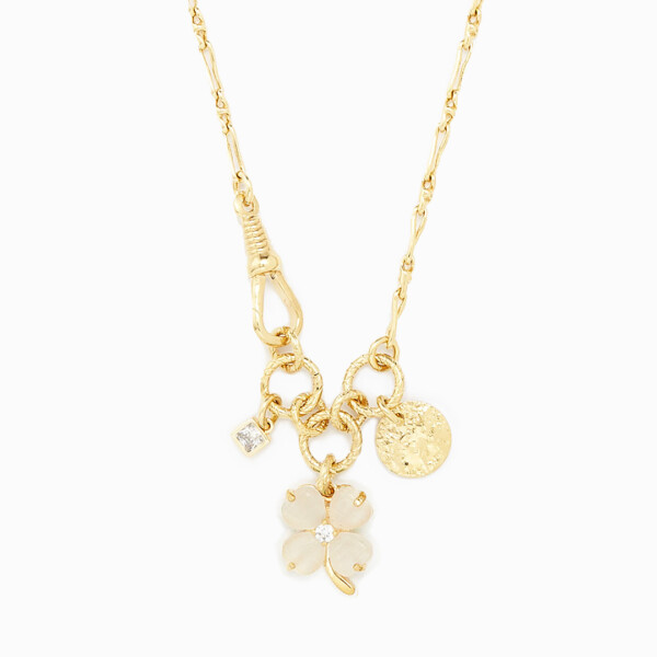 Collier trefle blanc serenity