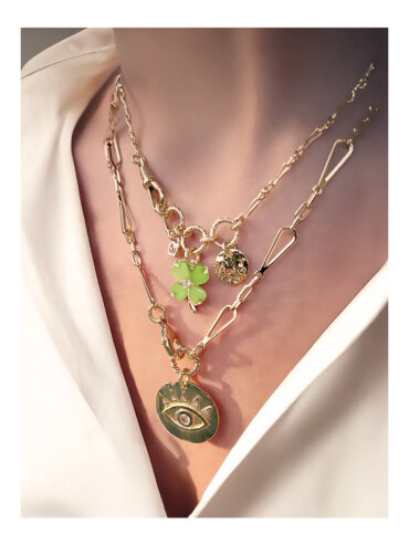 Collier trefle vert charms serenity