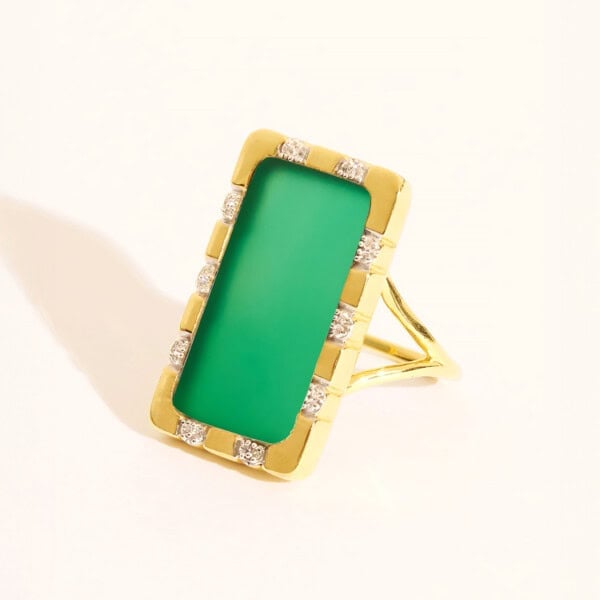 bague bianca onyx vert