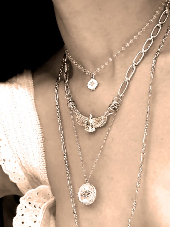 Collier aquila argent jaspe africaine