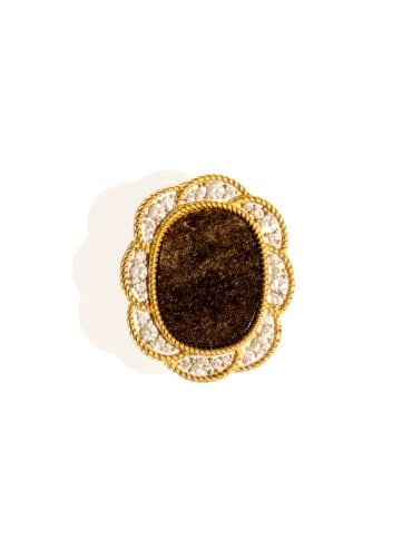 Broche Esmée Obsidienne dorée