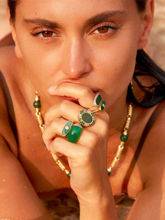 Bague izy 2 onyx vert femme été