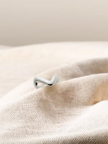 Bague fantaisie UHAINA en forme de vague - qualité argent 925