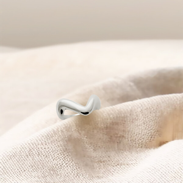 Bague fantaisie UHAINA en forme de vague - qualité argent 925