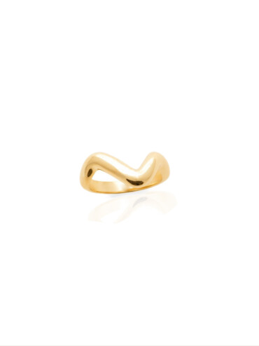 Bague fantaisie UHAINA en forme de vague - plaqué or de qualité