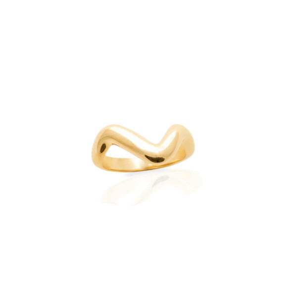 Bague fantaisie UHAINA en forme de vague - plaqué or de qualité
