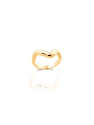 Bague fantaisie UHAINA en forme de vague - plaqué or de qualité