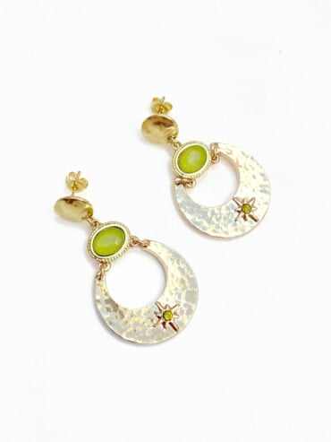 boucles d'oreilles selena vert tilleul