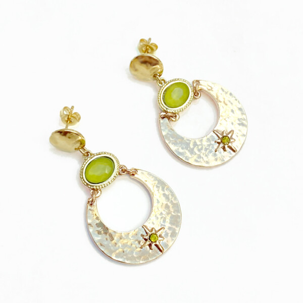 boucles d'oreilles selena vert tilleul