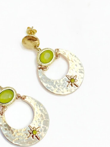 Boucles d'oreilles Séléna Vert Tilleul