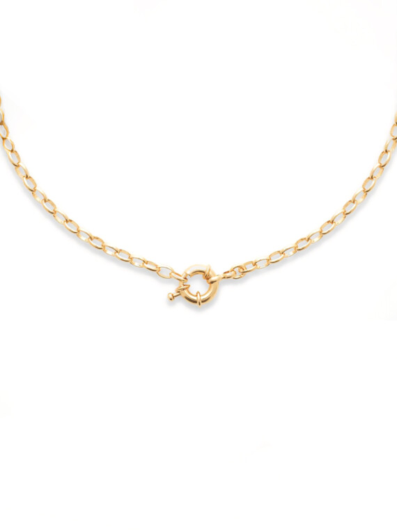 Collier Ambre grandes mailles et mousqueton