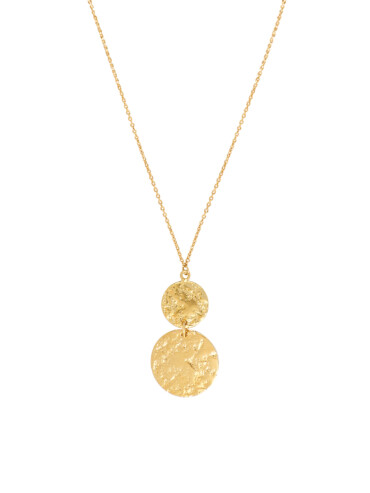 Collier maxou pendentif double disque lune
