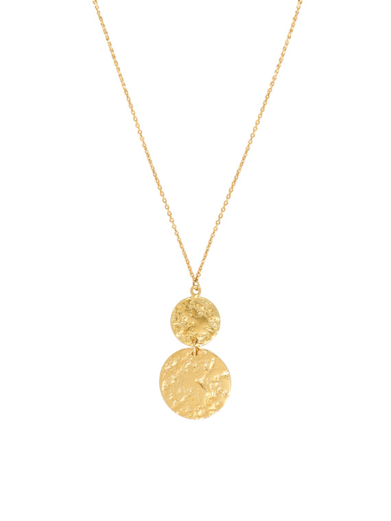 Collier maxou pendentif double disque lune