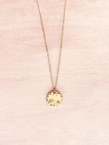 Collier songes médaille étoile et lune