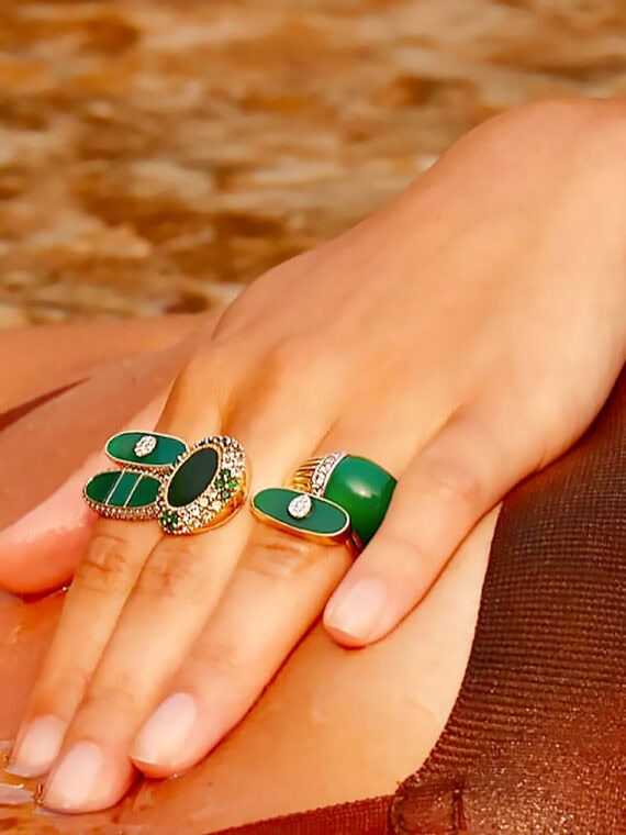 Bague izy 2 onyx vert été