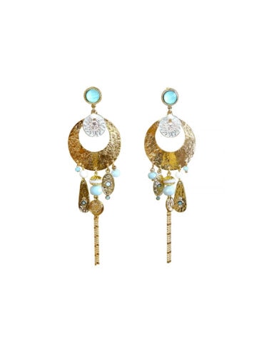 grandes boucles d'oreilles equinoxe bleu azur