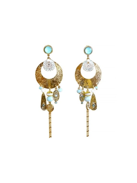 grandes boucles d'oreilles equinoxe bleu azur