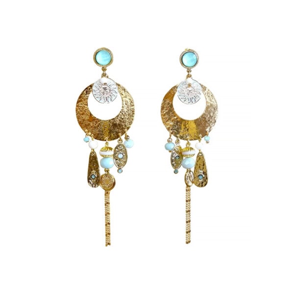 grandes boucles d'oreilles equinoxe bleu azur