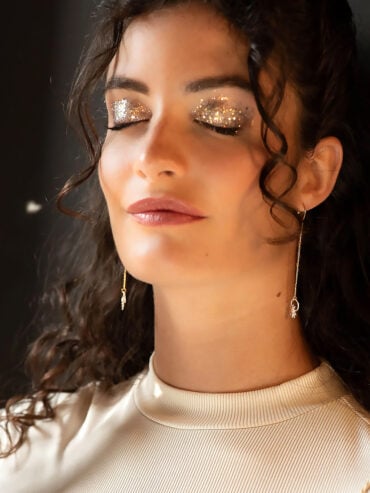 Boucles longues étoiles dorées sally femme