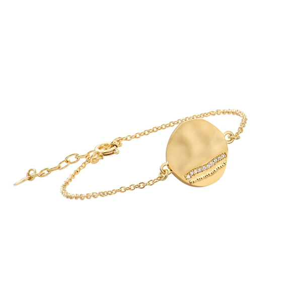 Braceleet médaille dorée ligne blanche janis