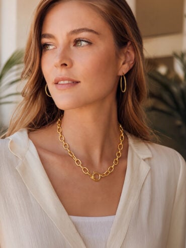 Collier doré grands maillons ELISE - bijou haute fantaisie femme