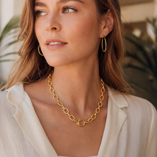 Collier doré grands maillons ELISE - bijou haute fantaisie femme