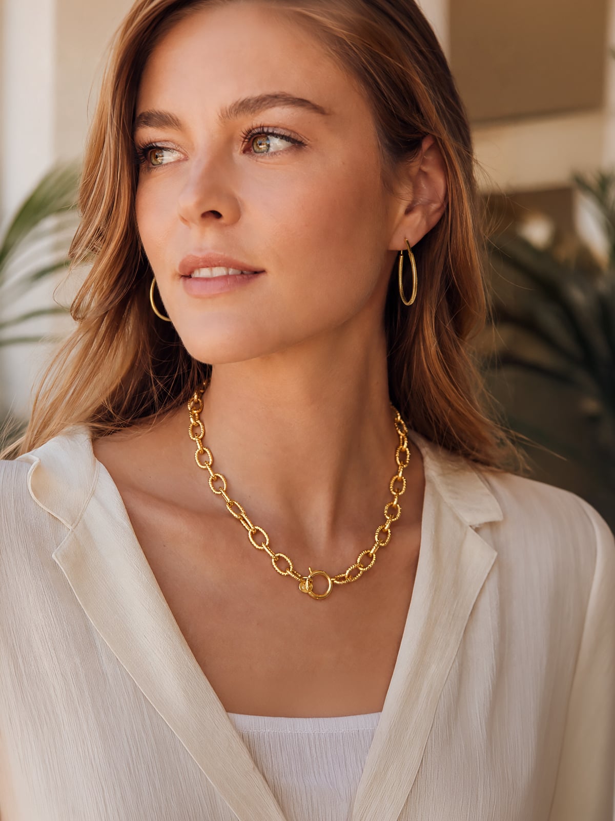 Collier doré grands maillons Elise 1 Collier doré grands maillons ELISE - bijou haute fantaisie femme
