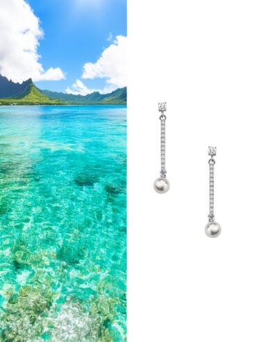 boucles d'oreilles polynesia perles argent 925