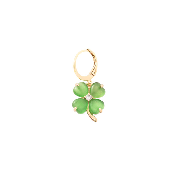 boucle d'oreille trèfle vert serenity calcedoine verte