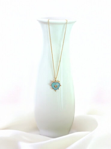 Collier fin Ex-voto Aqua blue
