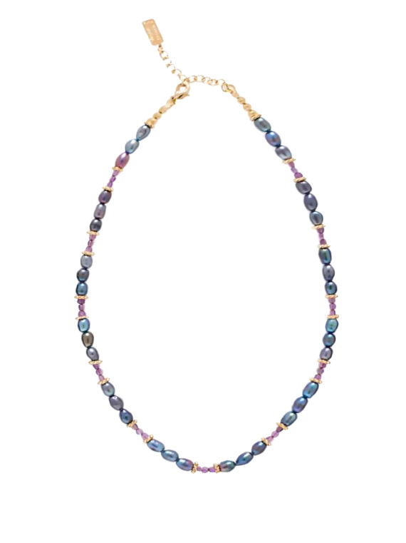 Collier perles de tahiti amethyste tavana