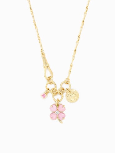 Collier trefle rose charms serenity
