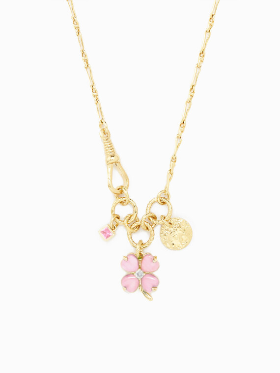 Collier trefle rose charms serenity