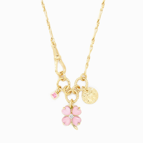 Collier trefle rose charms serenity