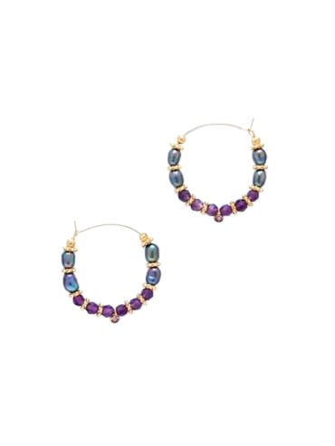 Créoles perles tahiti amethyste tavana