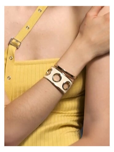 Manchette Eyelet blanc sable