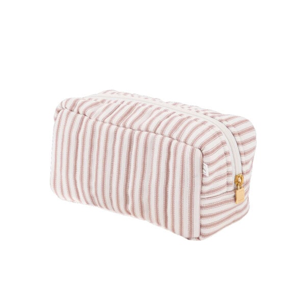 Pochette Sam en coton rayures roses
