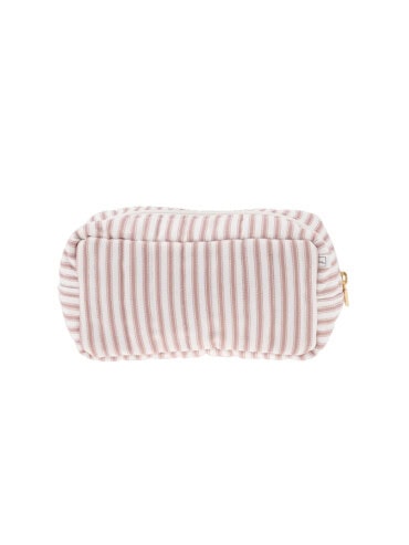 Petite Pochette Sam en coton rayures roses