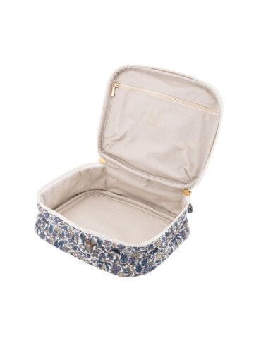 pochette à bijoux en tissu liberty bleu forêt