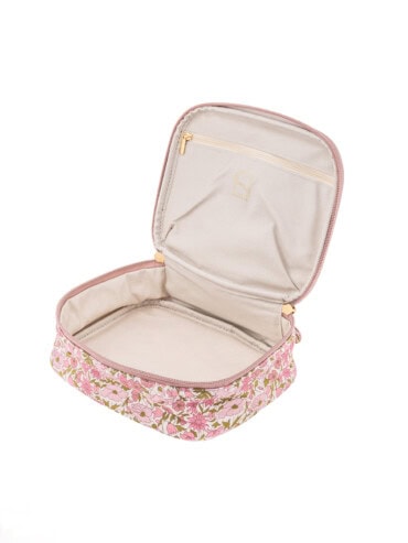Pochette à produits de beauté en liberty rose