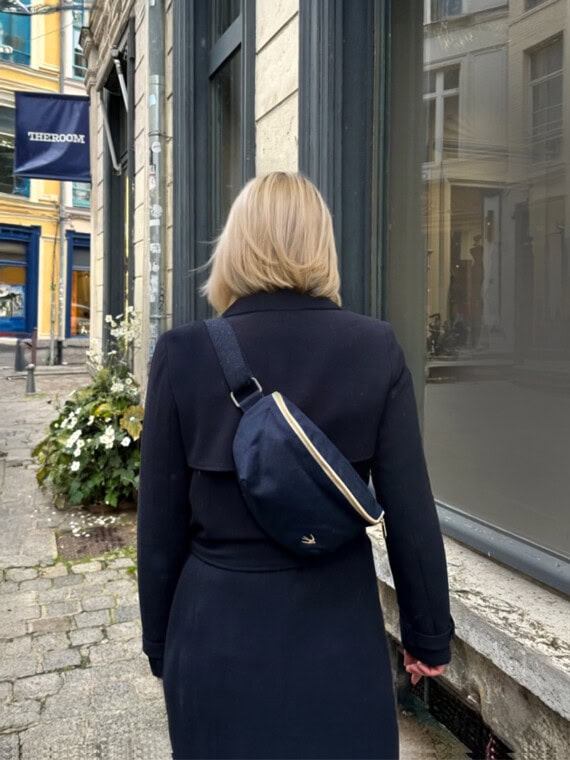 sac banane leo bleu en coton
