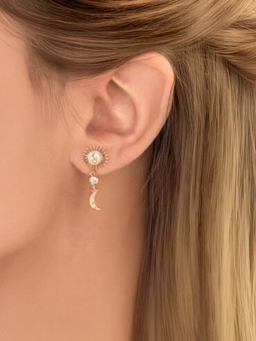 Boucles d'oreilles Constellation Soléane plaque or - Bijoux femme