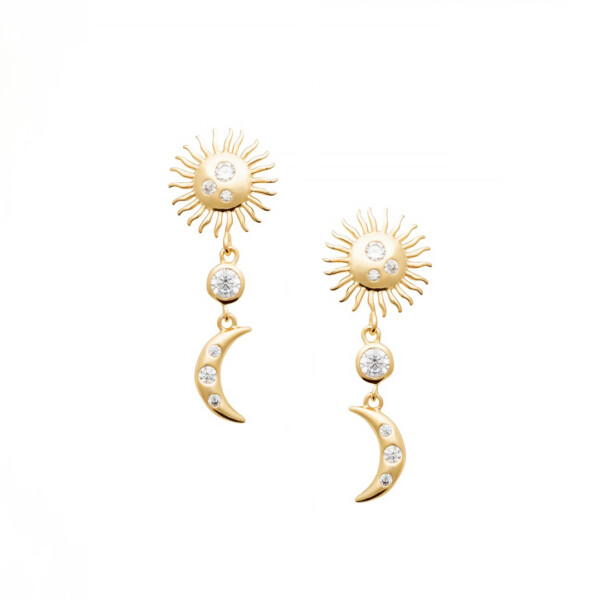 Boucles d'oreilles Constellation Soléane plaque or - Bijoux femme