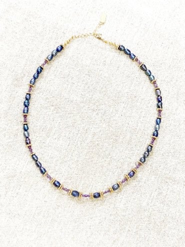 Collier Perles de Tahiti Améthyste Tavana