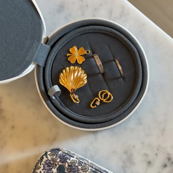 Ecrin à bijoux rond Liberty Forêt bleue