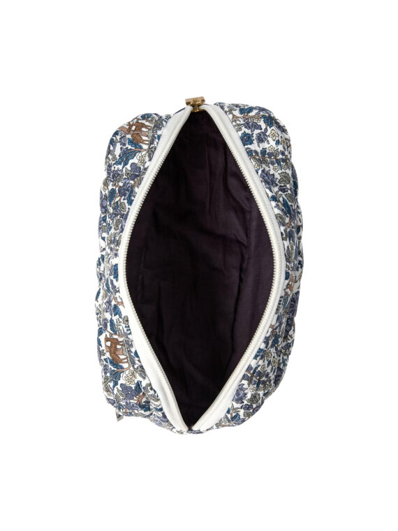 Petite pochette flora bleu liberty forêt bleue intérieur