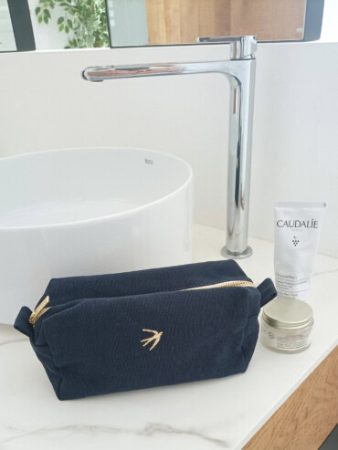 Petite trousse de toilette lison bleu indigo