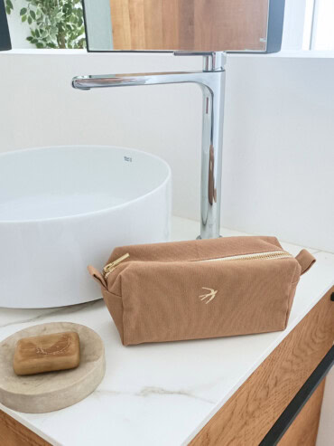 Petite trousse de toilette lison beige camel