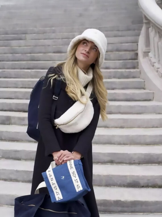 Sac banane moumoute blanche